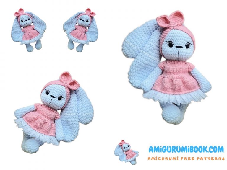 Free Pattern for a Cute Bunny Amigurumi in a Pink Dress