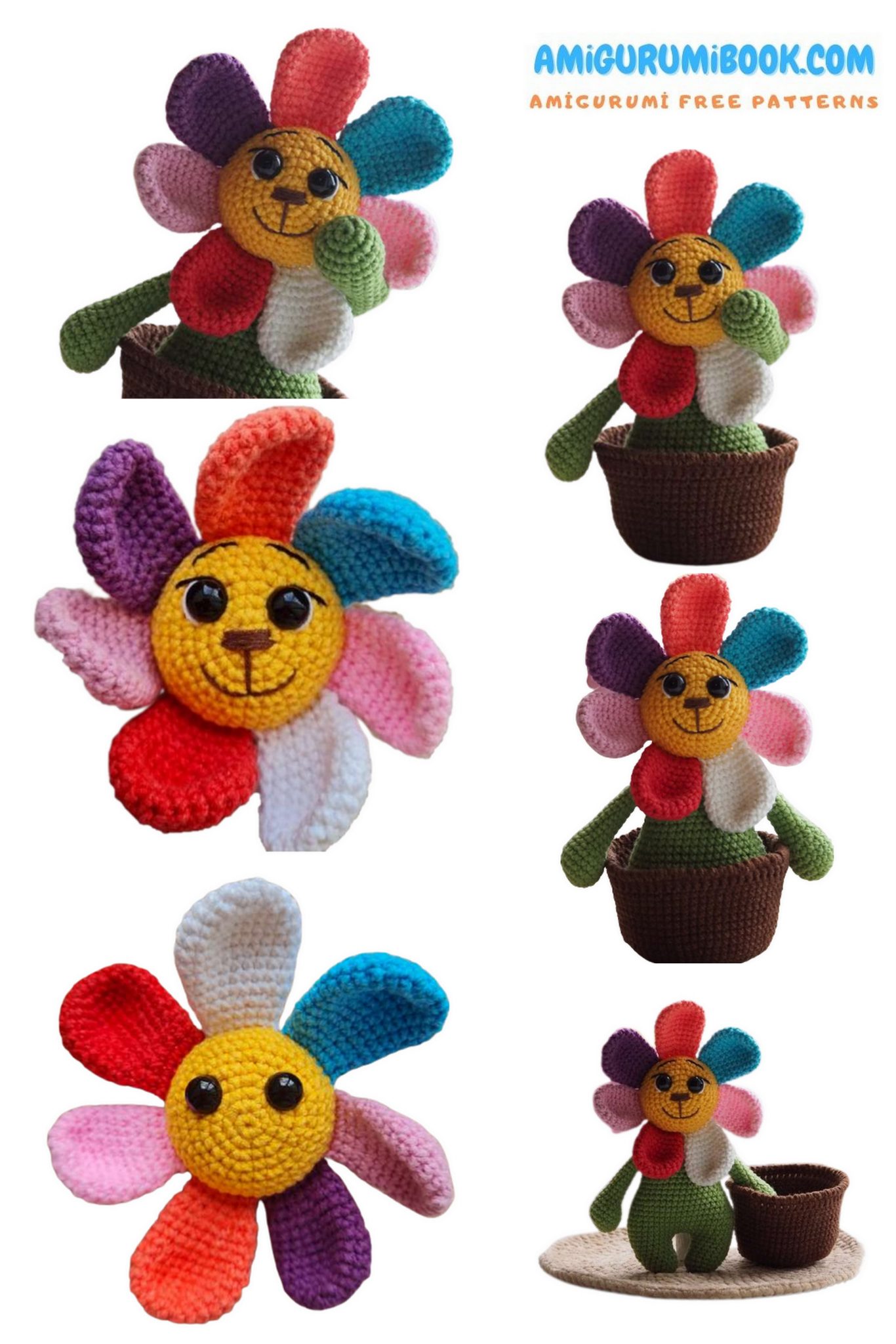 Rainbow Flower Amigurumi Free Pattern: Crochet Your Colorful Blossom ...