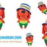 Panama hat Dog Amigurumi Free Pattern