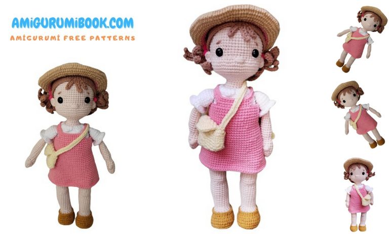 Free Pattern for Amigurumi Doll with Pink Dress and Hat