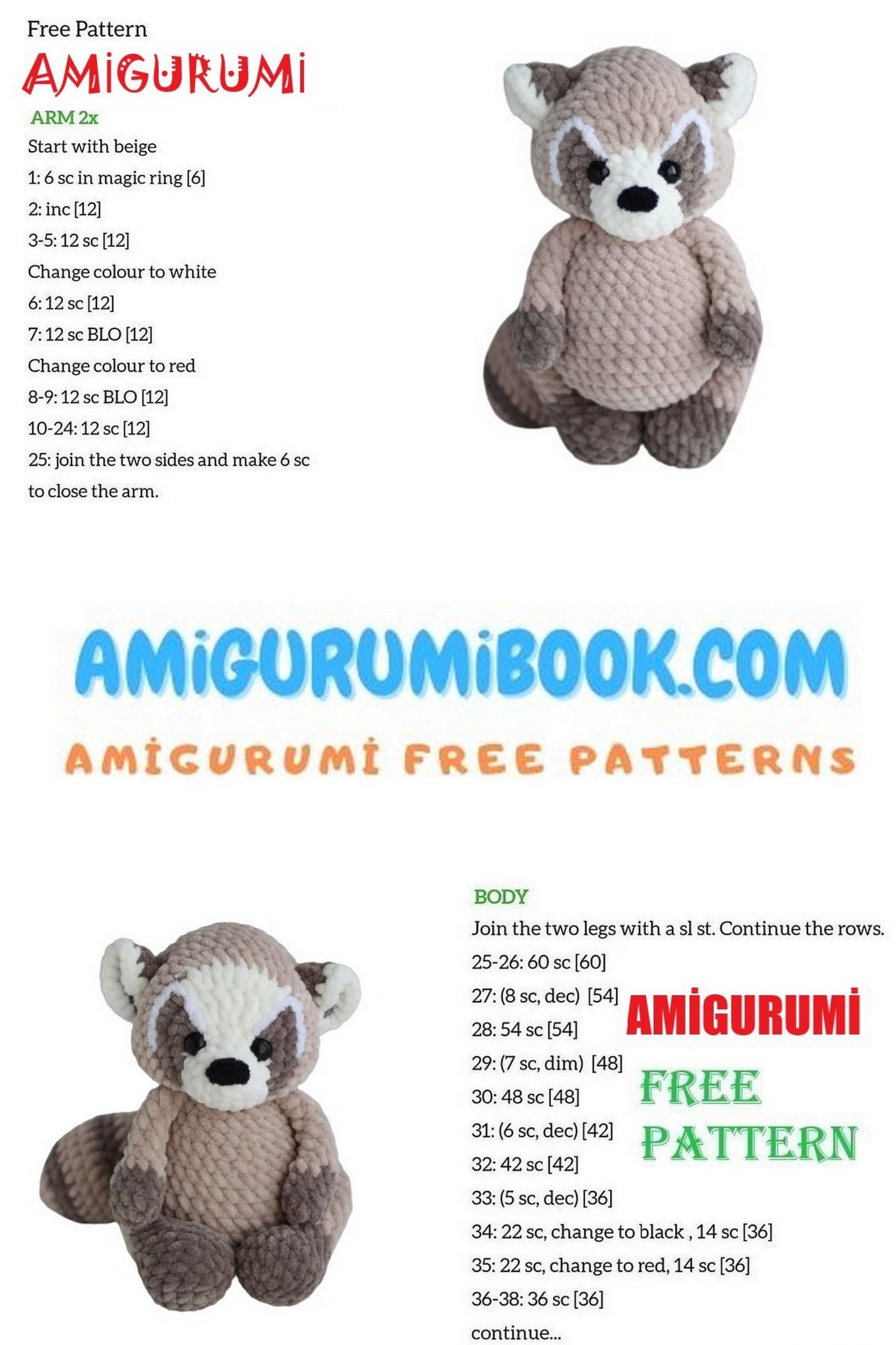 Free Velvet Raccoon Amigurumi Pattern for Adorable Crochet Creations ...