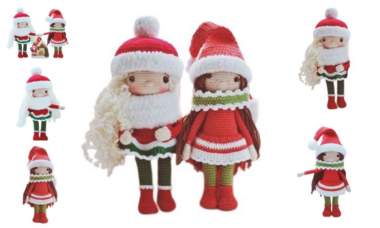Christmas Party Girls Amigurumi Free Pattern