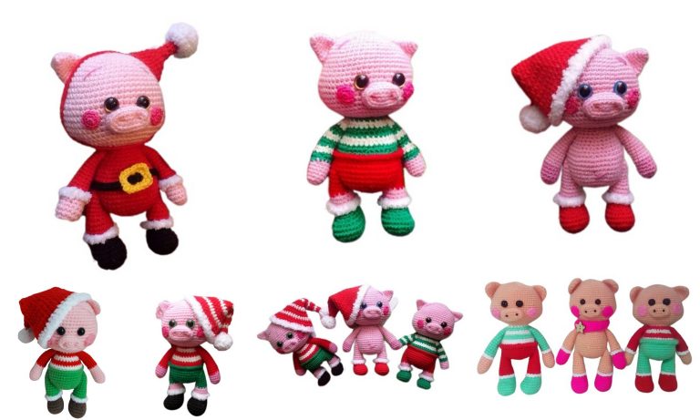 Free Amigurumi Christmas Pigs Pattern – Spread Holiday Cheer with Cute Crochet Pigs
