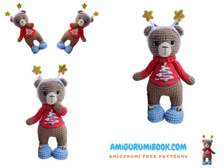 Spread Holiday Cheer with Lena, the Christmas Teddy Bear Amigurumi – Free Pattern!