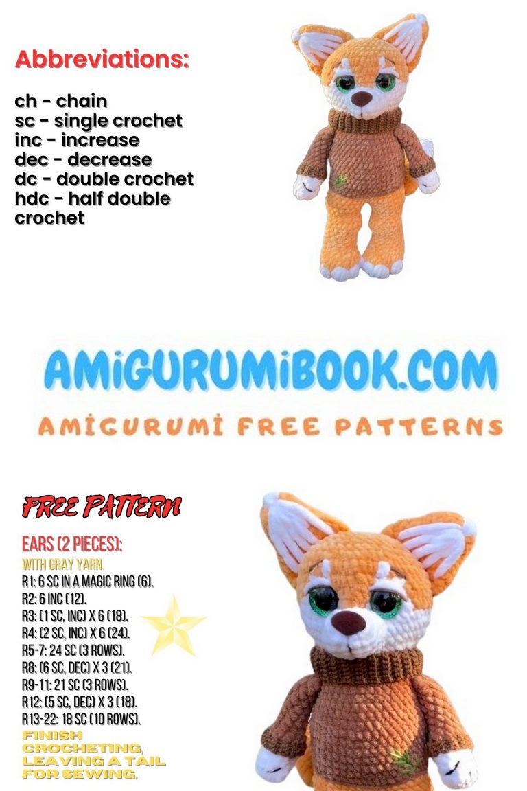 Free Fox Tom Amigurumi Pattern: Crochet Tutorial - Free Amigurumi ...