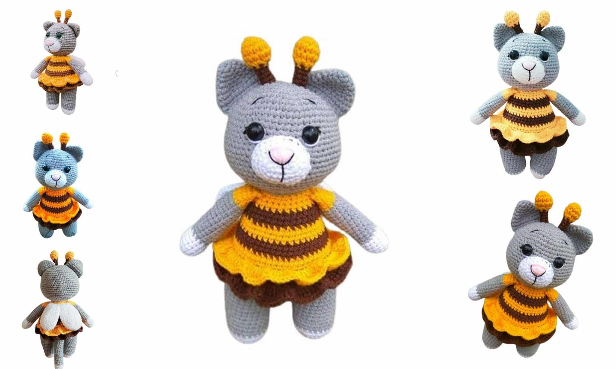 Adorable Cat In Bee Dress Free Amigurumi Pattern Free Amigurumi adorable-cat-in-bee-dress-free-amigurumi-pattern-free-amigurumi