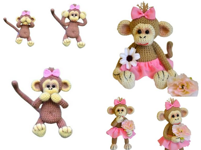 Adorable Lady Monkey Amigurumi: Free Pattern and Tutorial