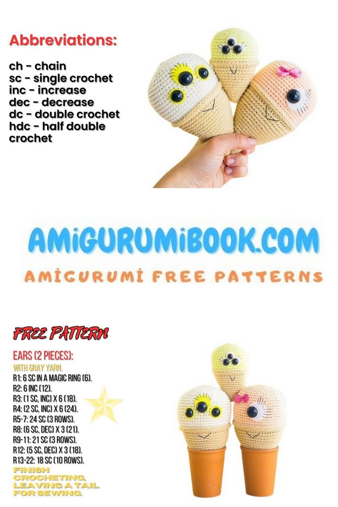 Free Ice Cream Amigurumi Pattern