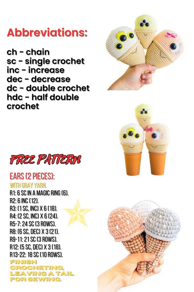 Free Ice Cream Amigurumi Pattern