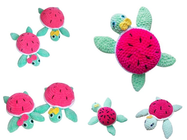 Whimsical Watermelon Turtle Amigurumi: Free Crochet Pattern!