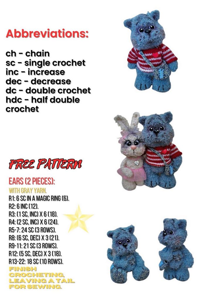 Bunny and Kitty Amigurumi Pattern