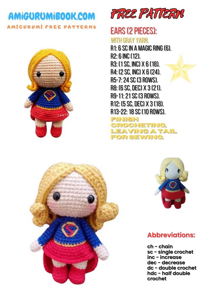 Super Woman Amigurumi Pattern