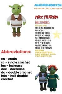 Shrek Amigurumi Free Pattern
