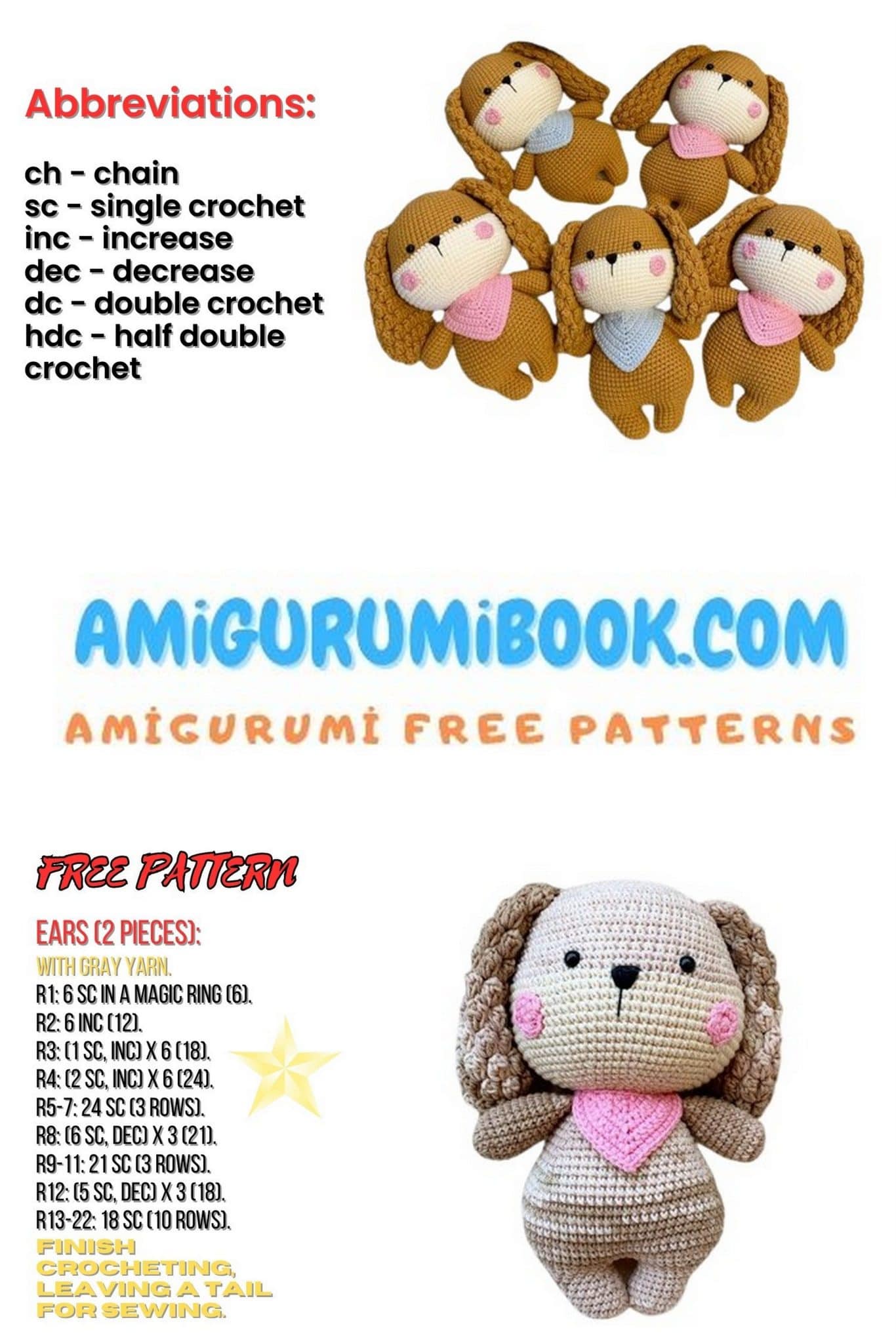 Puppy Amigurumi Dog Free Pattern - Crochet Tutorial - Free Amigurumi ...