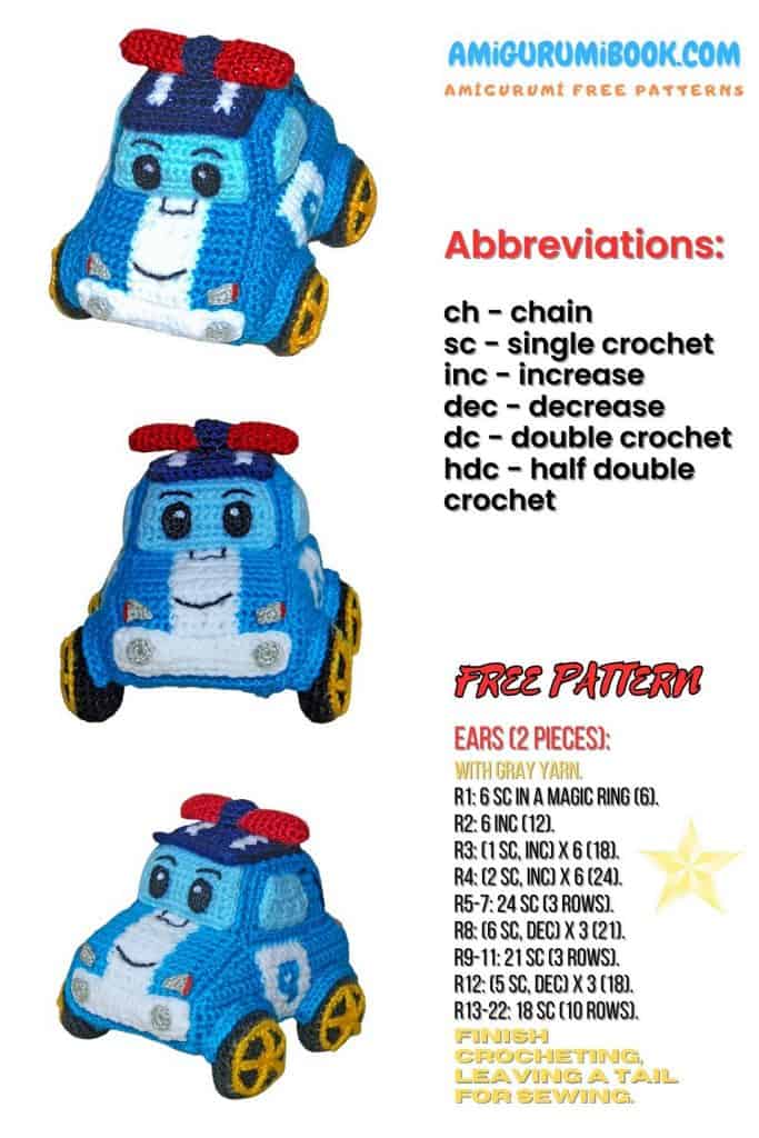 Poli Robocar Amigurumi