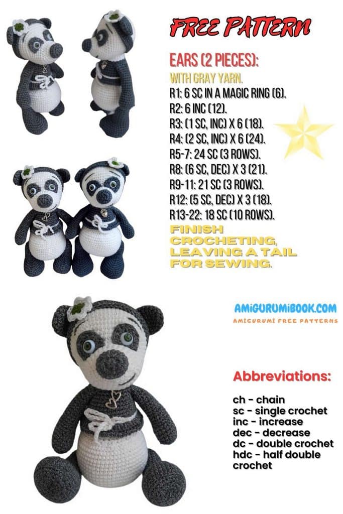 Panda Tanshi Amigurumi