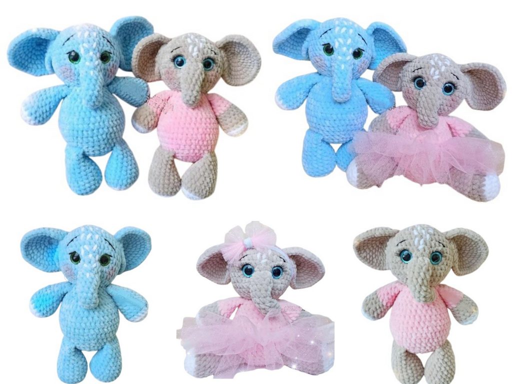 Mr. and Mrs. Elephant Amigurumi