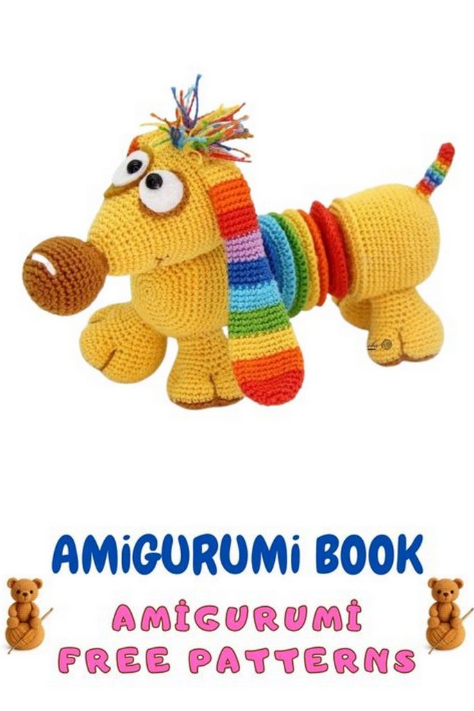 Rainbow Dachshund Amigurumi