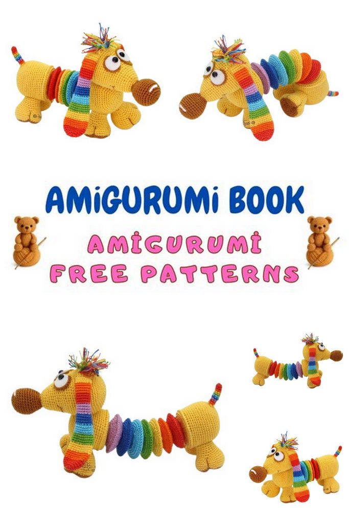 Rainbow Dachshund Amigurumi