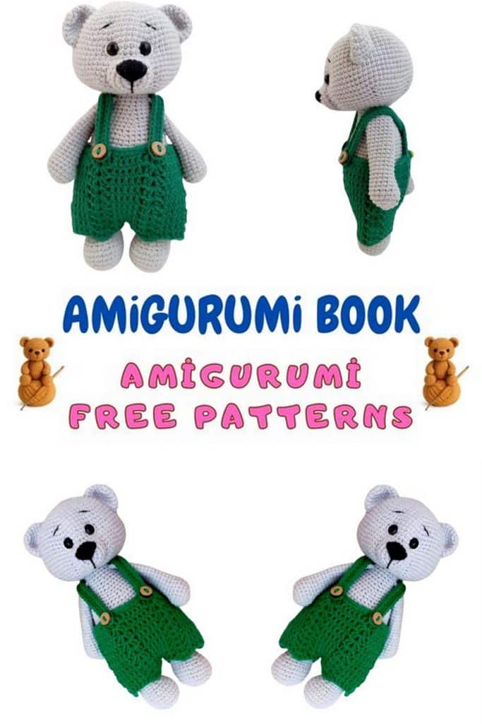 Green Overalls Bear Amigurumi