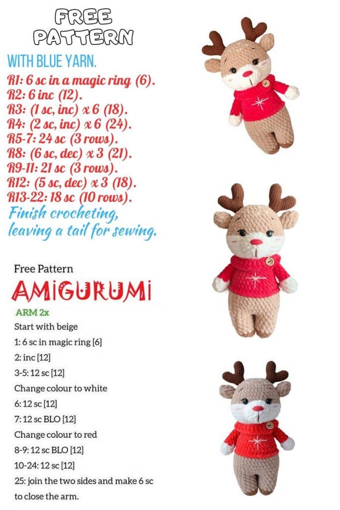 Christmas Plush Reindeer Amigurumi