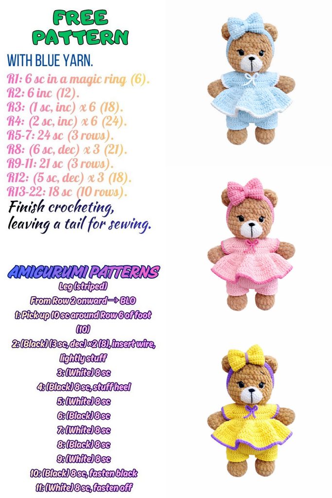 Dressed Teddy Bear Amigurumi