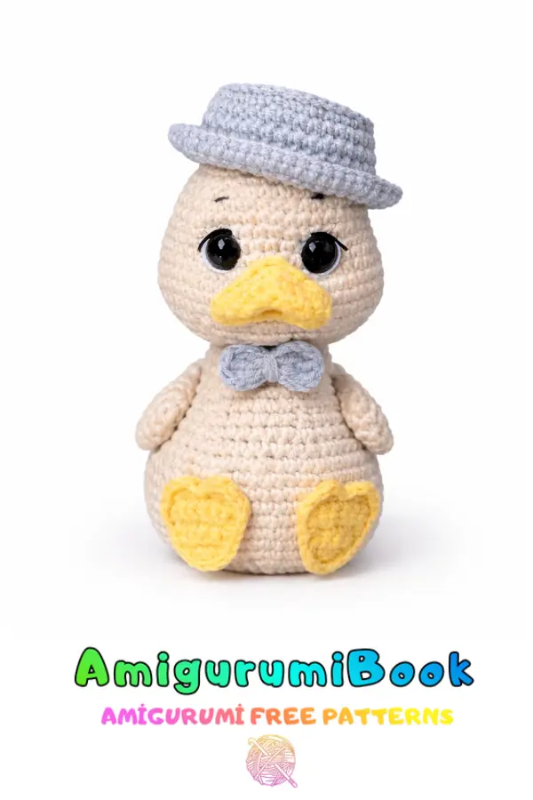 duckling amigurumi crochet toy with hat