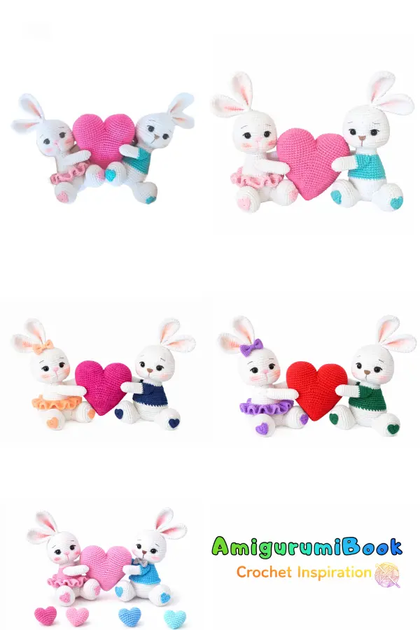 Cute boy and girl bunny amigurumi pattern finished design
