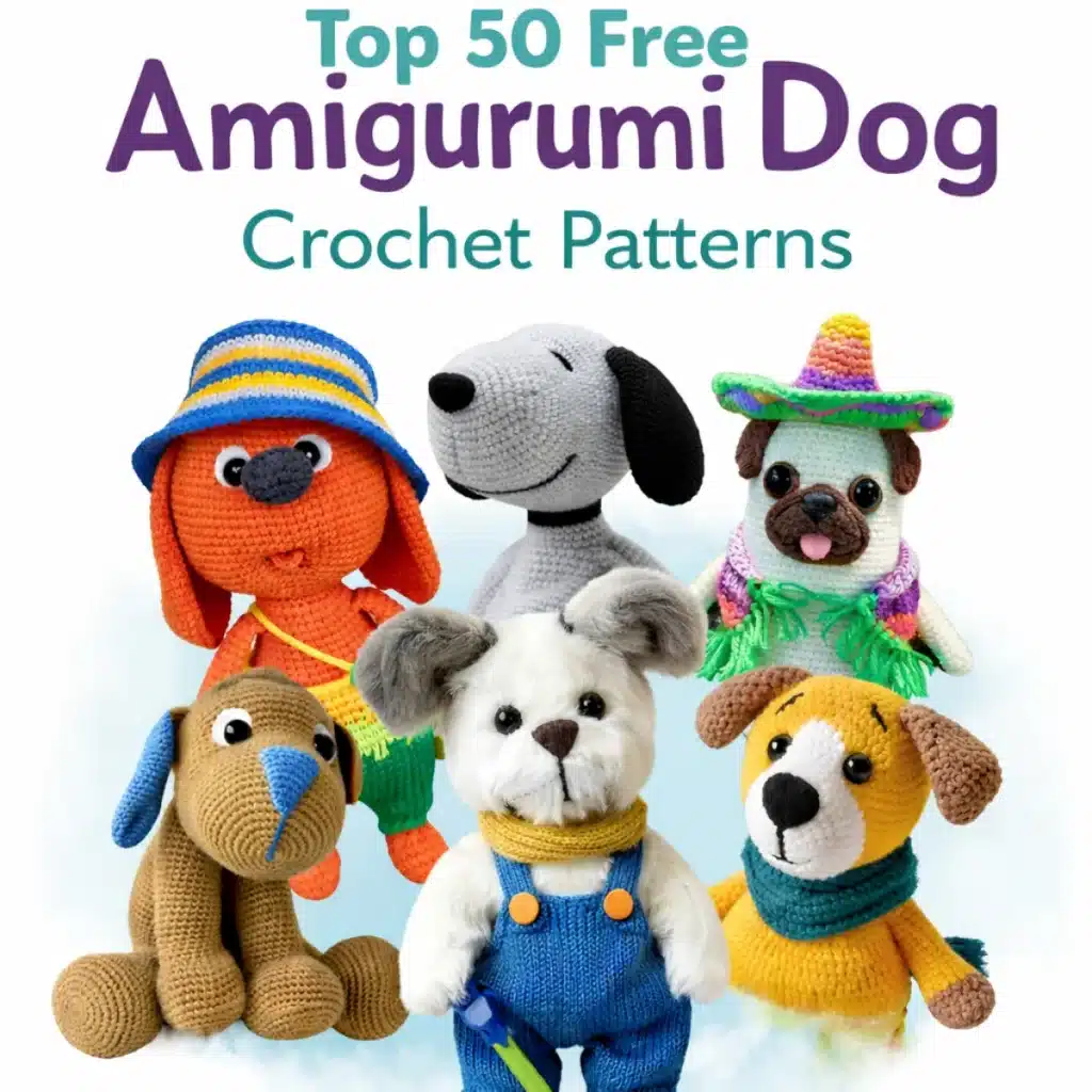 Top 50 free amigurumi dog crochet patterns featuring cute handmade puppy designs