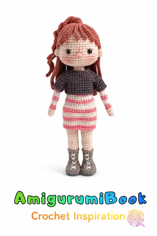 crochet doll amigurumi julie free pattern with skirt and sweater