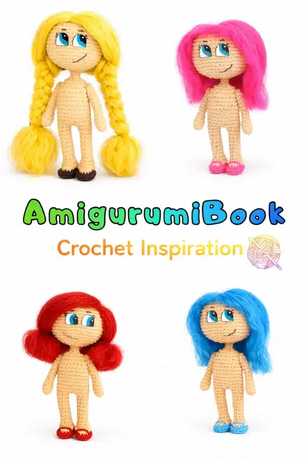 Cute amigurumi doll with detailed face design