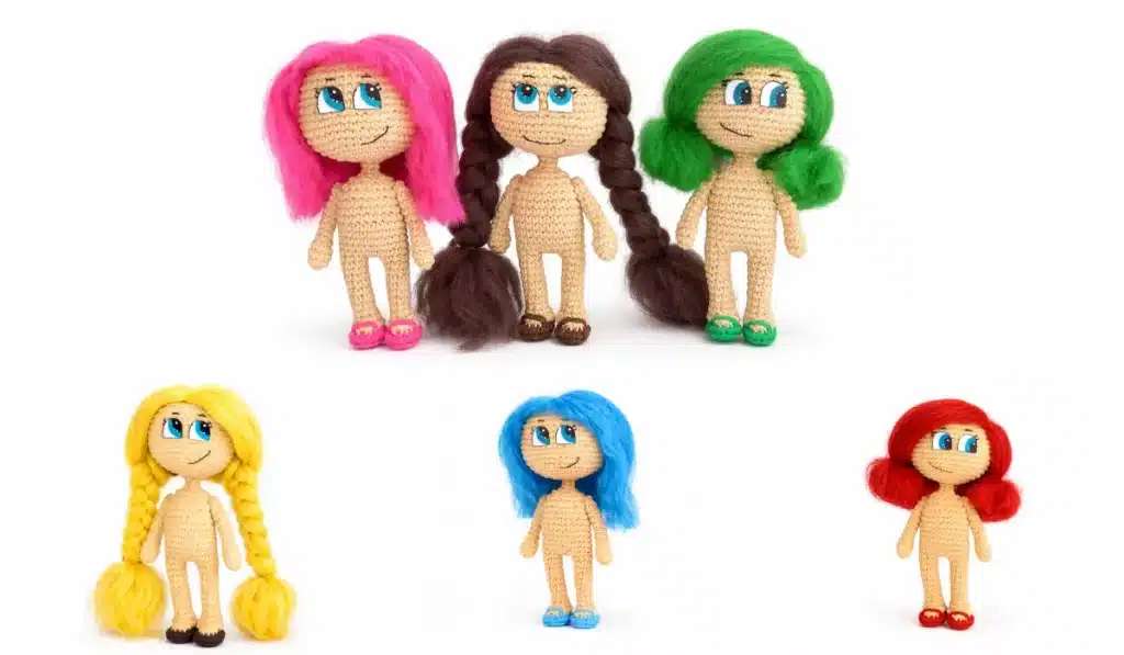 Little doll amigurumi crochet pattern finished toy