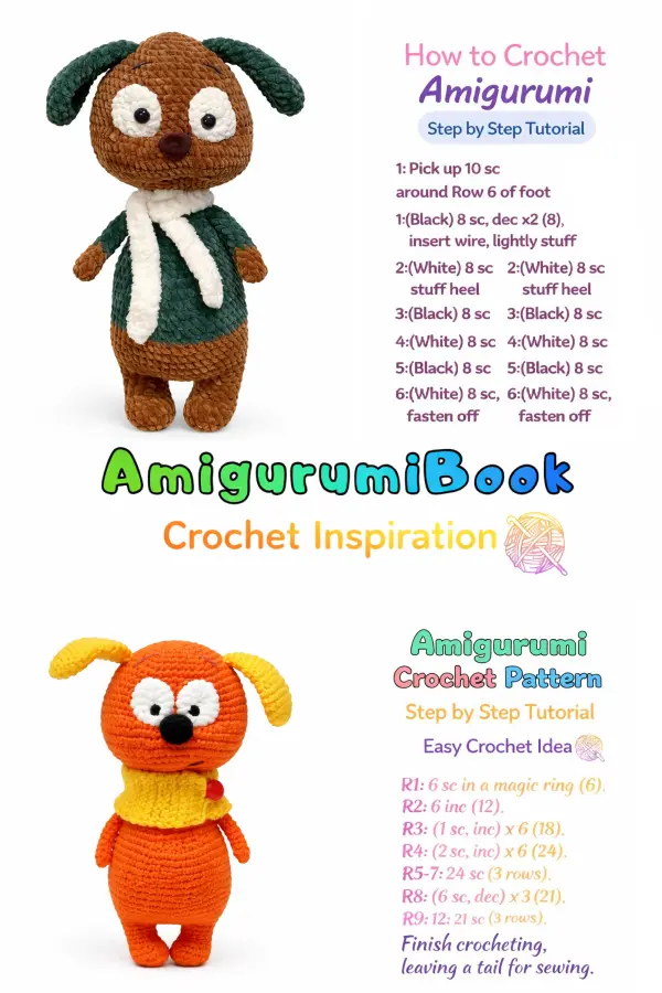 soft yarn crochet dog doll timka amigurumi finished project