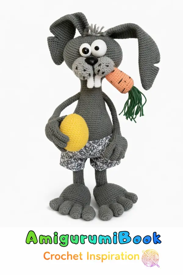 amigurumi bunny with carrot crochet pattern realistic plush bunny