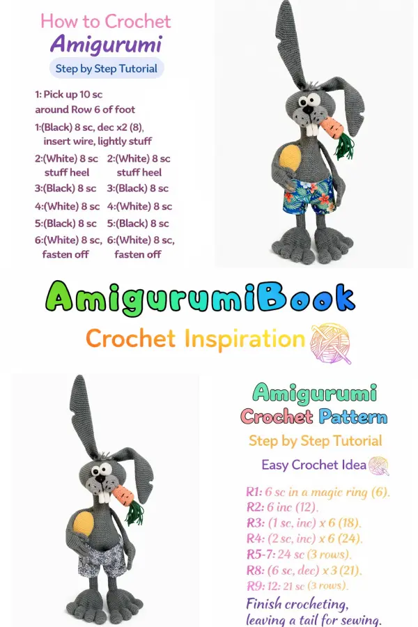 easy crochet bunny pattern step by step amigurumi animal tutorial